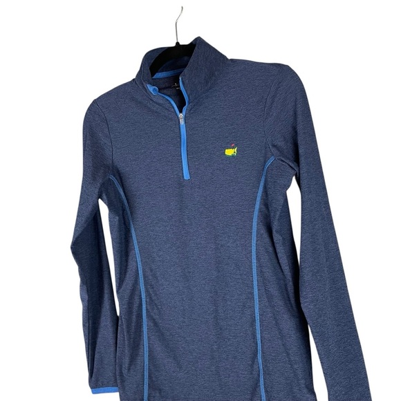 Magnolia Lane Tech Blue 1/4 Zip Pullover Long Sleeve Golf Shirt Small - Picture 3 of 8
